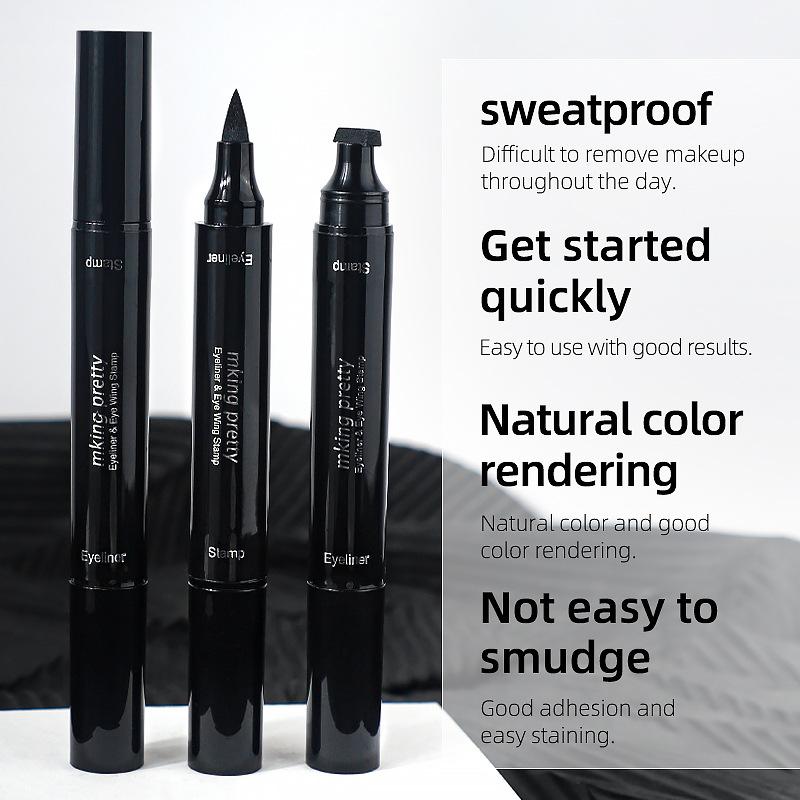 cross-border mk big eye thick black double-headed eye makeup pen seal liquid eyeliner waterproof sweat-proof not smudge details Picture
