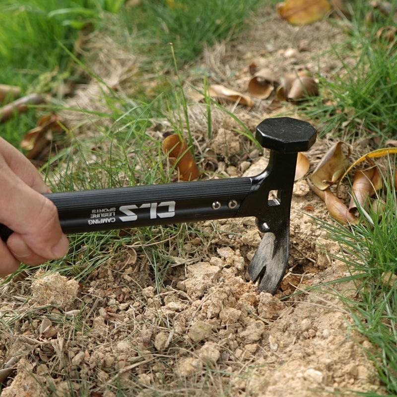 new outdoor mini tent hammer multi-functional stainless steel aluminium alloy handle camping canopy claw hammer small hammer Application Scenario