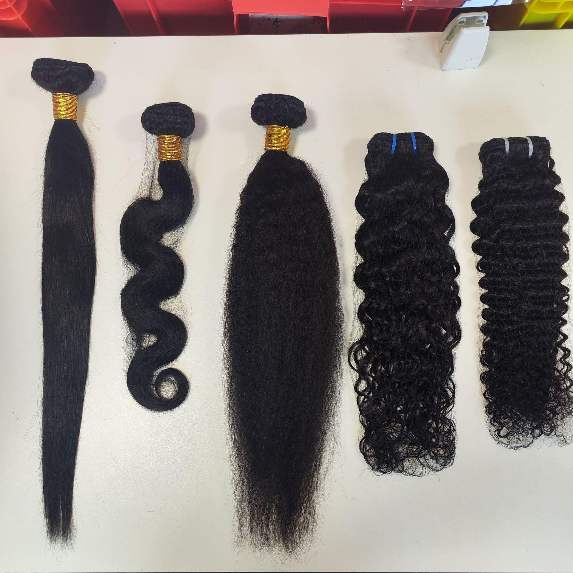 european and american foreign trade wig weft 8a clockwork human hair bundles pure human hair in stock binding