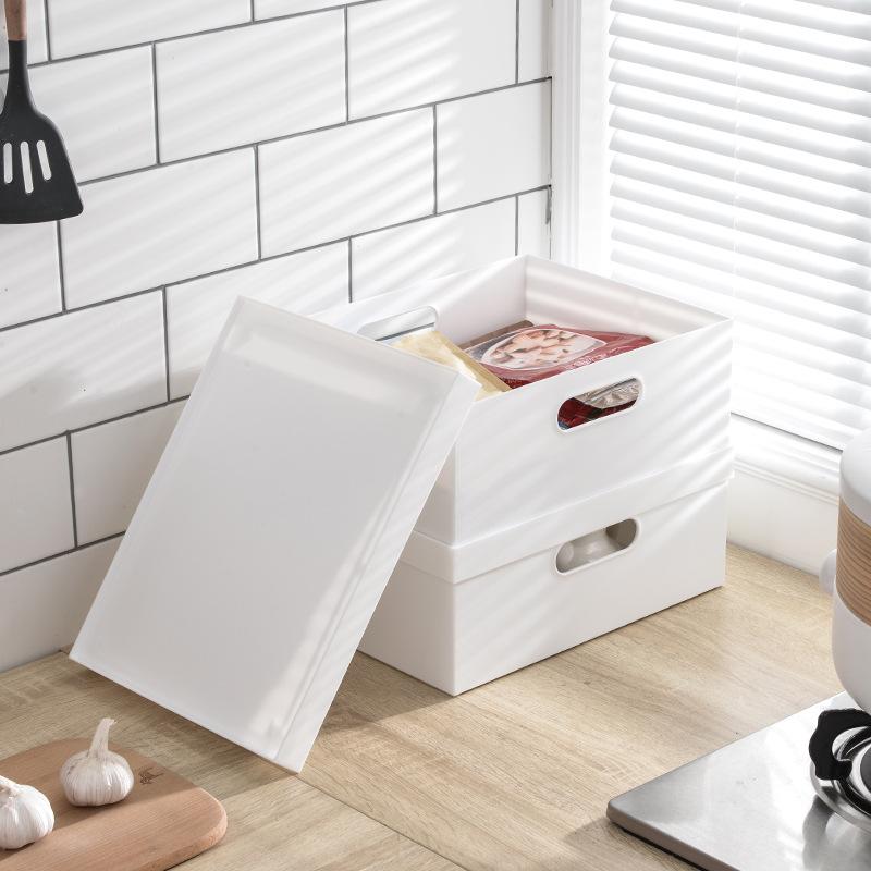 japanese-style portable pulley storage box plastic pp file desktop organizing box a4 paper storage dustproof storage box full figure