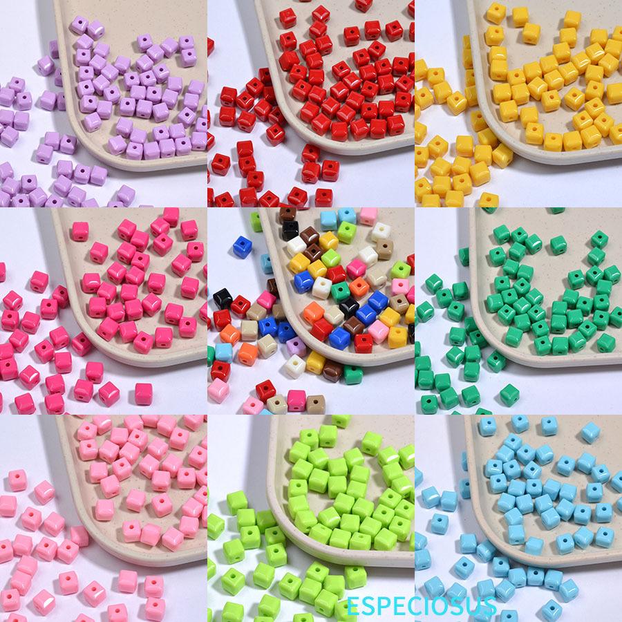 7mm square acrylic beads square candy beads loose beads diy ornament accessories bracelet mobile phone charm beaded
