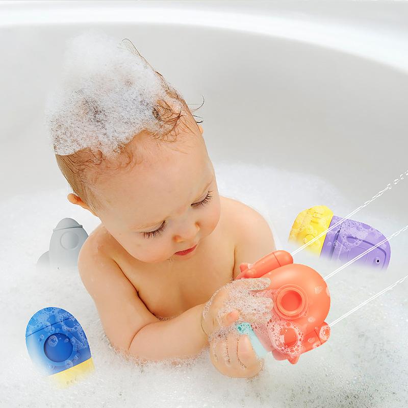 cross-border new arrival baby bath toys silicone bathroom bath play water baby cartoon baby water spray bath toys