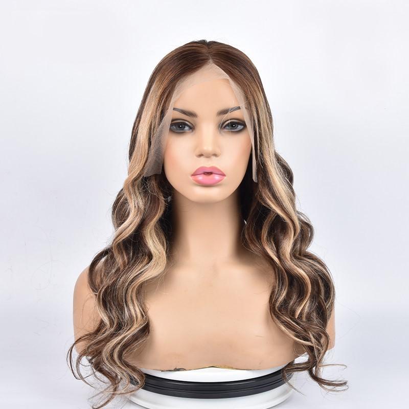 european and american african front lace human hair wig human hair wig lace wig piano color head cover body