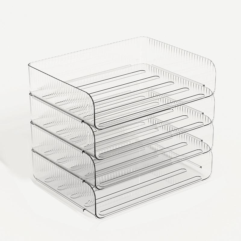 desktop storage box a4 paper stationery light luxury transparent desk cosmetics multi-layer girls' mask storage box stackable Item Picture