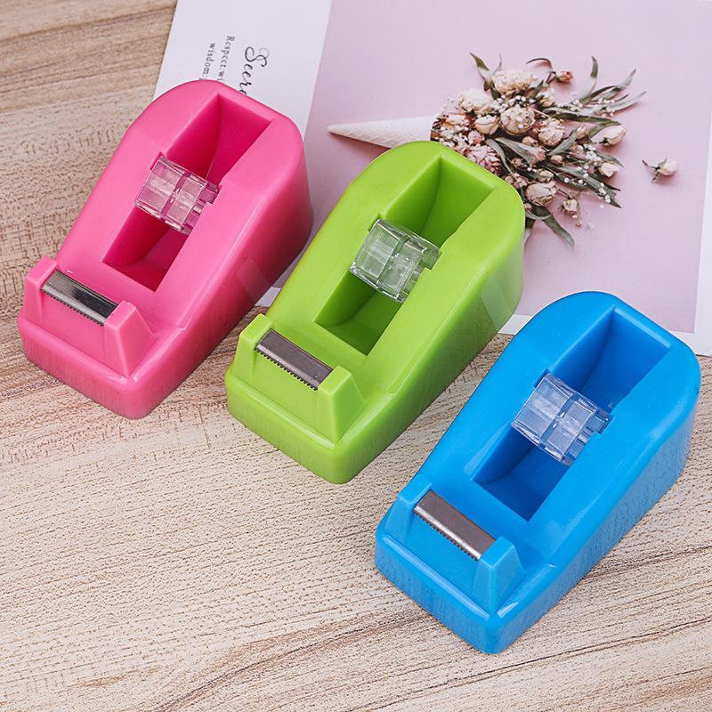 factory direct supply color transparent tape cutter labor-saving small size office tape base student journal tape dispenser