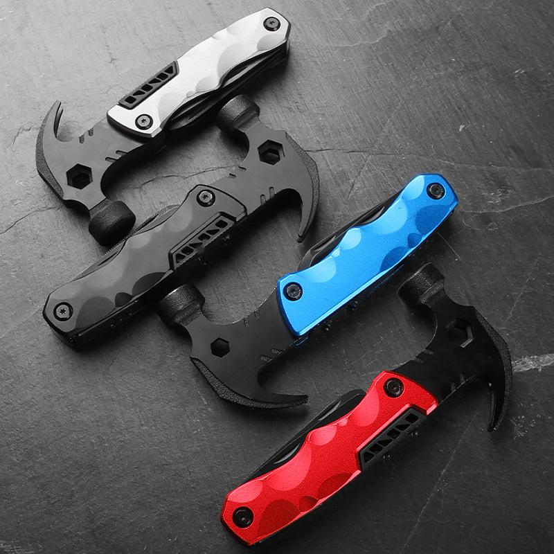 multifunctional nail hammer claw hammer combination knife saw bit tool outdoor camping portable hammer car Application Scenario
