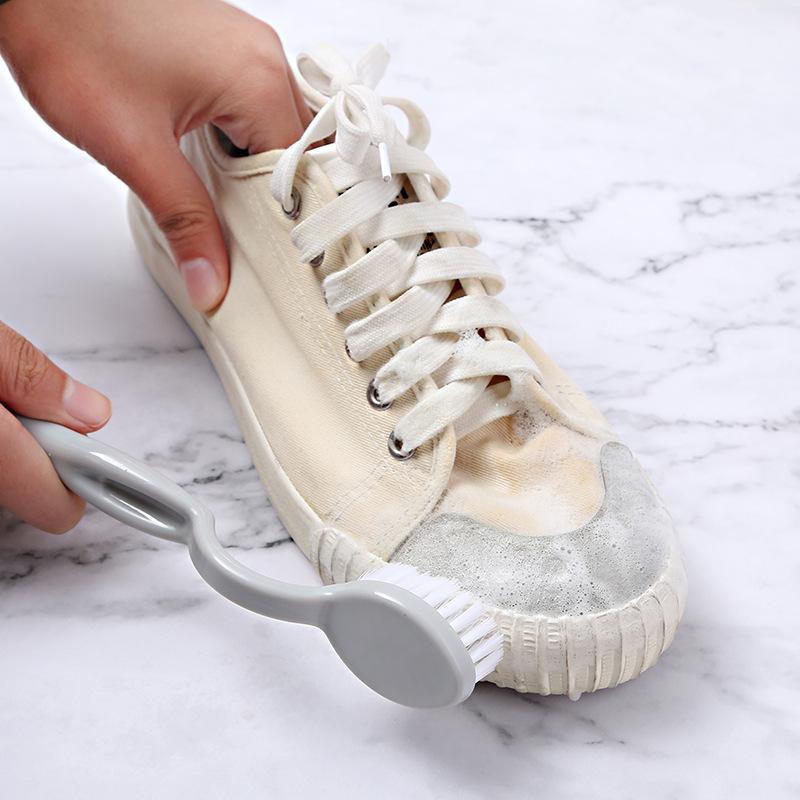 shoe brush plain color hanging double-headed long handle cleaning shoe brush shoe brush shoe washing special brush soft brush cleaning brush