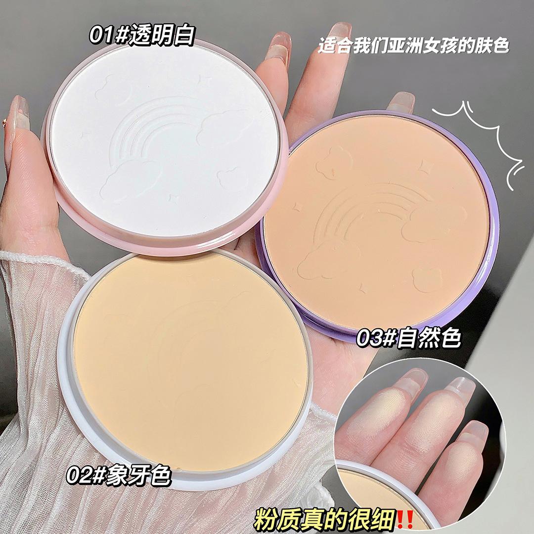 gogo bear milk cute soft powder clear finishing concealer matte brightening highlight makeup face powder student female details Picture