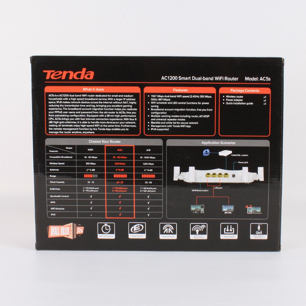 English Tenda Tengda Ac5s Wireless Router WiFi Dual-Band 5G 1200M English Router Application Scenario