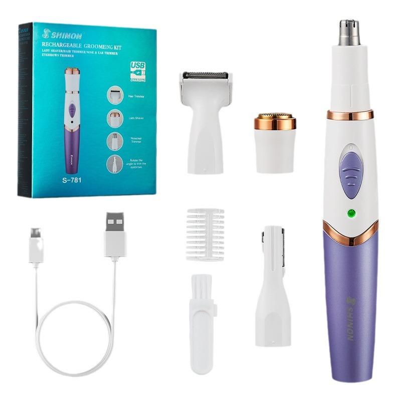 cross-border new women's charging lady shaver four-in-one shaver nose hair trimmer suit underarm private parts shaving Item Picture