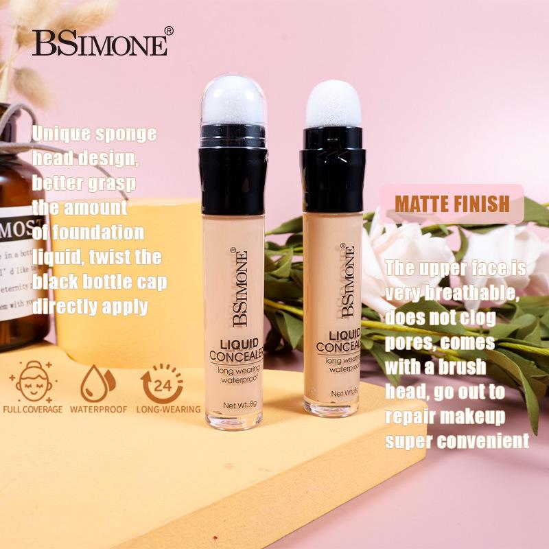 exclusive for cross-border bsimone concealer and moisturizer long-lasting liquid foundation moisturizing brightening skin color waterproof sweat-proof liquid foundation Specification drawing