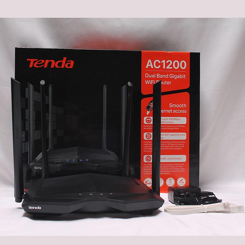 Tengda AC10 Dual-Frequency Gigabit Wireless English Router Ac 1200M WiFi Optical Fiber Home Router full figure