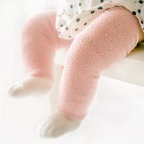 children's pantyhose winter thicken thermal half velvet cropped base socks infant toddler baby leggings