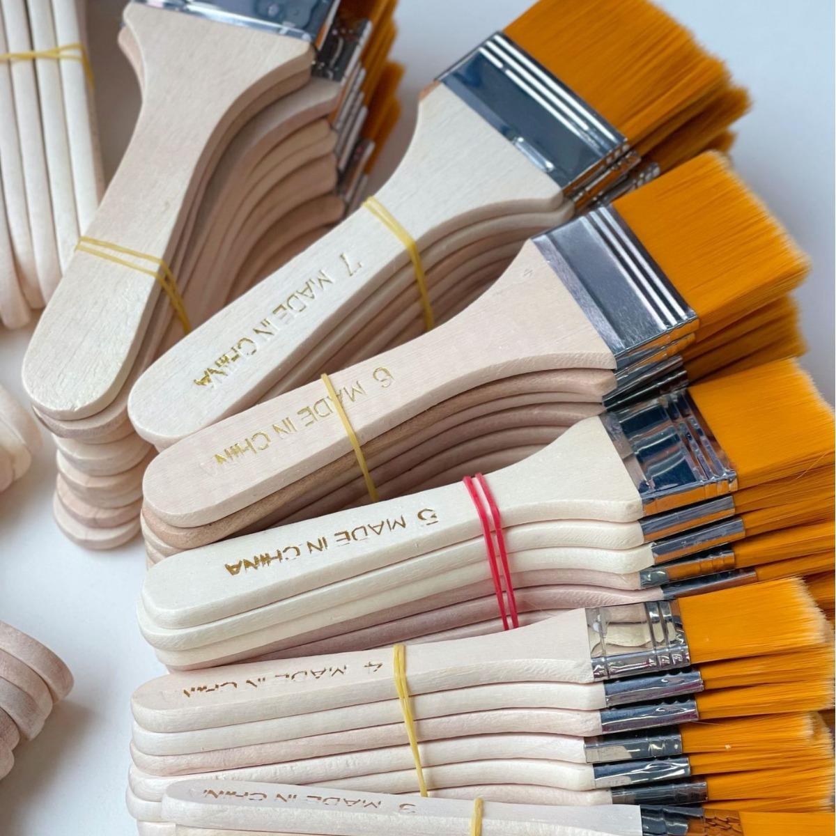 factory direct sales nylon brush scrubbing brush wall painting oil painting brush paint brush barbecue brush cleaning nylon soft brush wooden handle brush details Picture