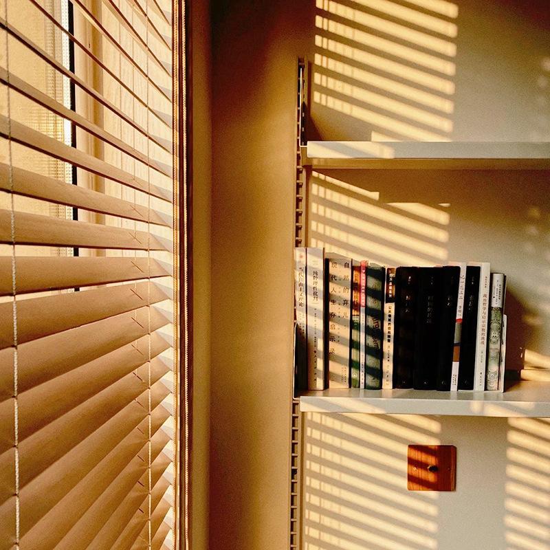 Wood Blinds Curtain Solid Wood Blinds Window Office Study Living Room Wood Wooden Household Shading Electric Wooden Curtain