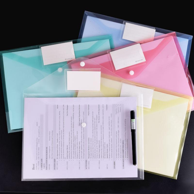 chuangyi snap file bag plastic a4 paper storage folder pp transparent file bag policy briefcase 10 pack