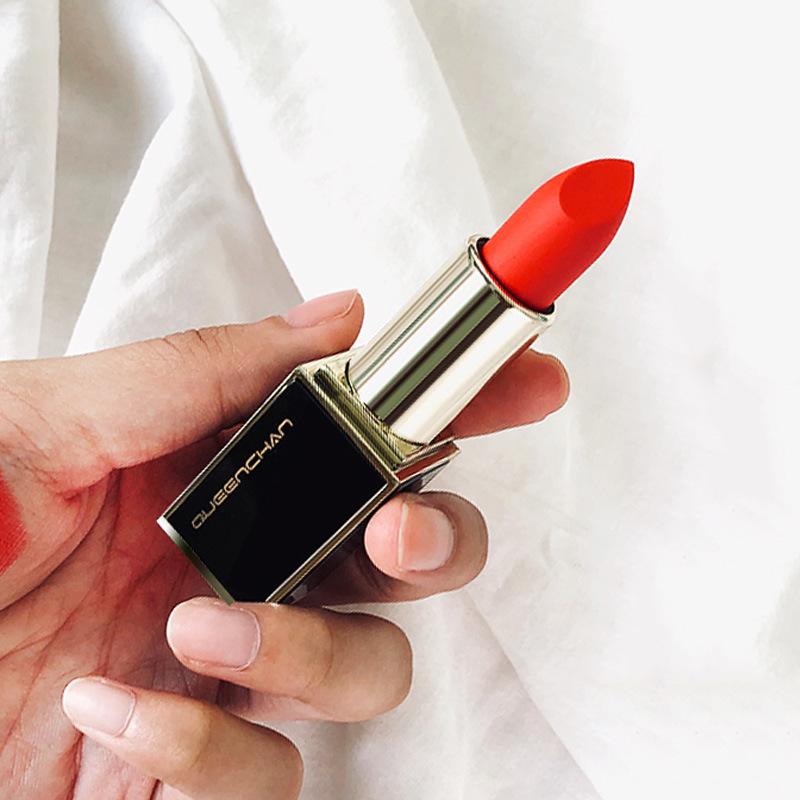 black gold tube lipstick does not fade nonstick cup long-lasting moisturizing lip balm discoloration resistant tomato red lipstick