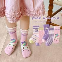 children's socks autumn cartoon sweet girl socks tube socks pink cute loving heart baby socks