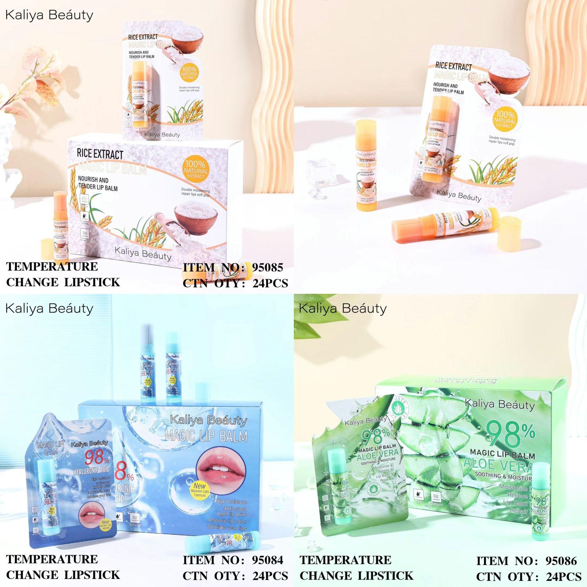 cross-border kaliya beauty light temperature change lipstick nourishing, hydrating and moisturizing fade lip lines moisturizing lip balm full figure