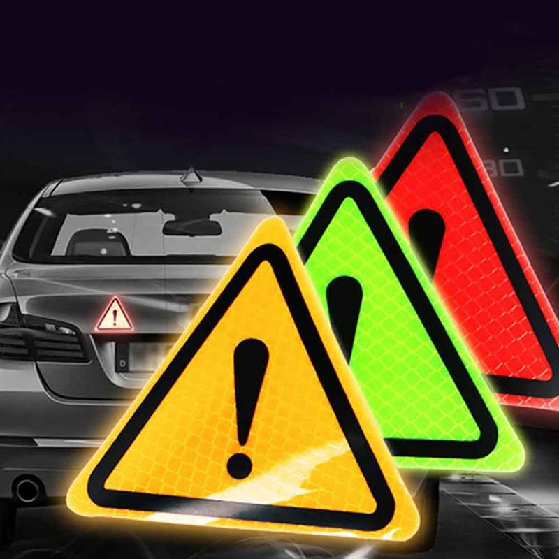 cross-border reflective car sticker body decoration stickers triangle warning sign motorcycle reflective warning stickers car body sticker