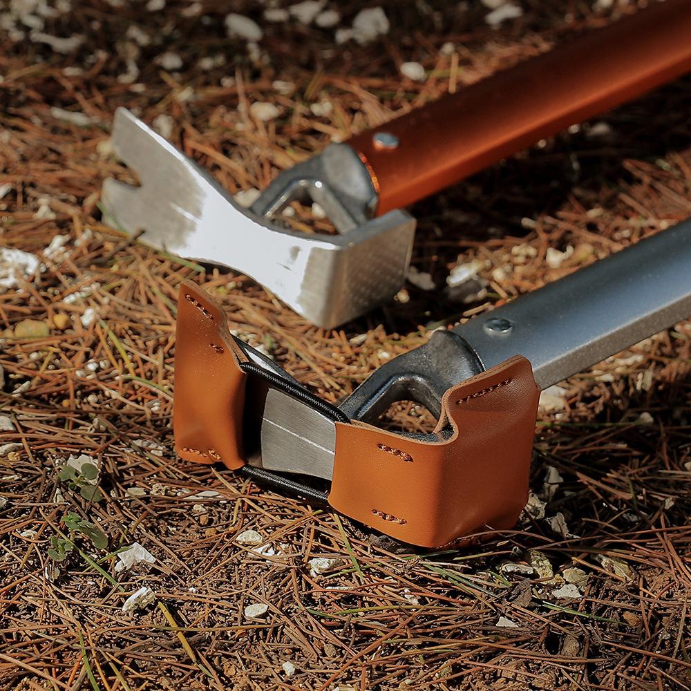 Outdoor Campsite Claw Hammer Leather Cover Belt Elastic String Lightweight and Wear-Resistant Easy Installation Double Head Protection Flatter full figure