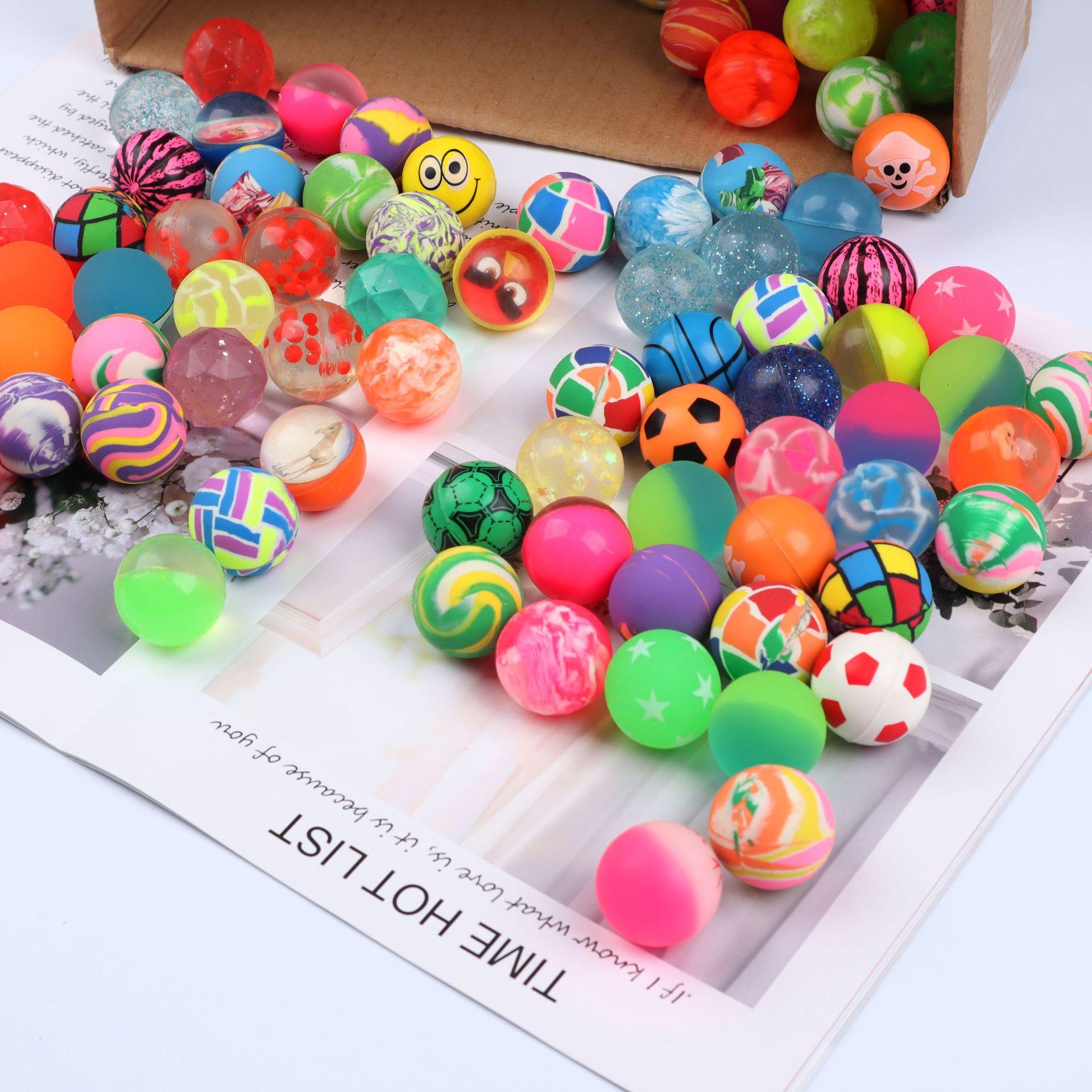 capsule toy solid elastic ball 3cm small bouncy ball stall toy ball children 32 color elastic ball