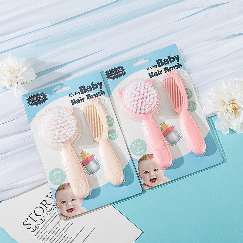 mc-1 baby comb head cleaning brush baby infant newborn boys and girls baby shampoo soft brush details Picture