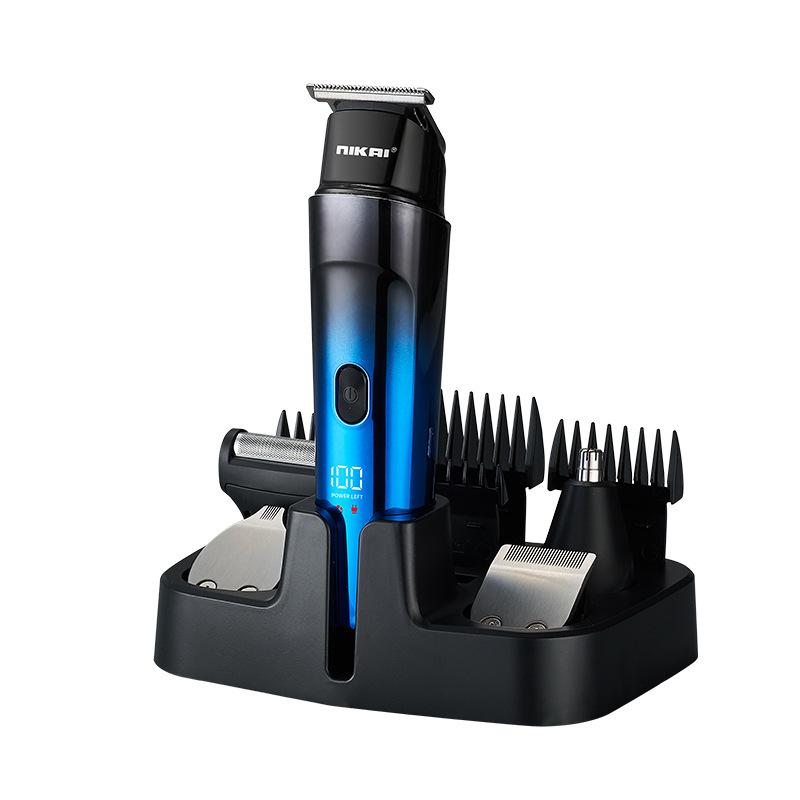 cross-border men's multi-functional 5-in-1 hair clipper shaver nose hair trimmer suit hair salon professional usb charging clippers full figure