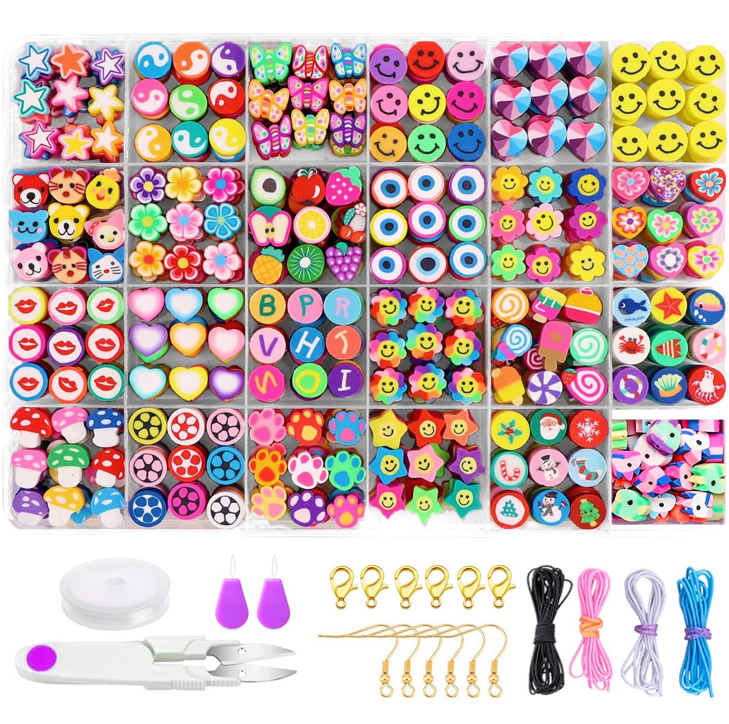 new wuzhou polymer clay factory direct sales 480pc candy color clay soft pottery beads diy string beads materials diy set