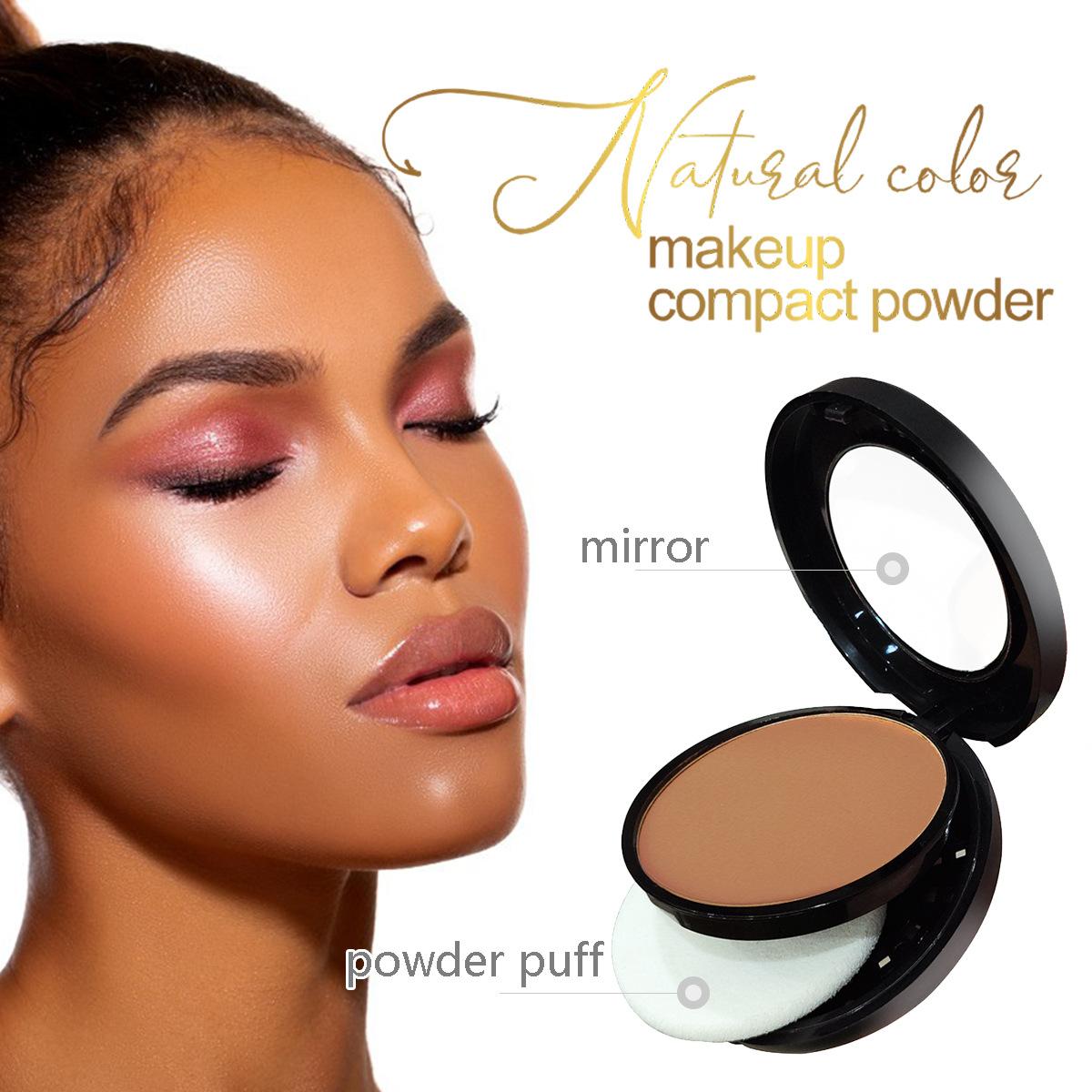export 3 colors powder dark waterproof full coverage cosmetic makeup pressed powder natural with powder puff