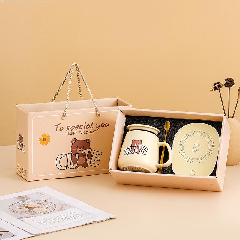 55 degrees warm constant temperature cup set water cup ceramic cup cup mug gift box small gift logo gift