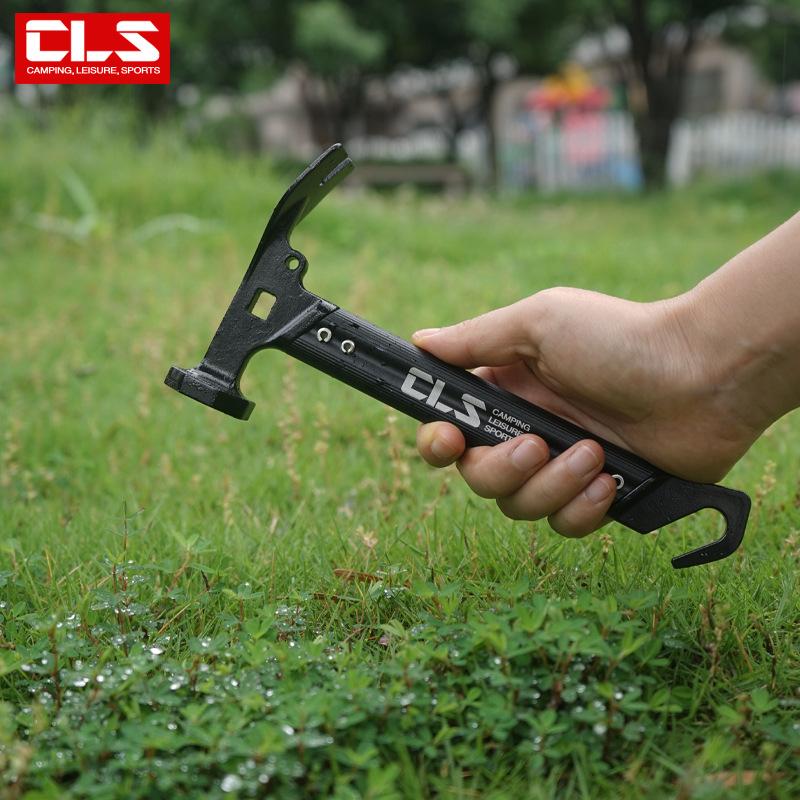 new outdoor mini tent hammer multi-functional stainless steel aluminium alloy handle camping canopy claw hammer small hammer full figure