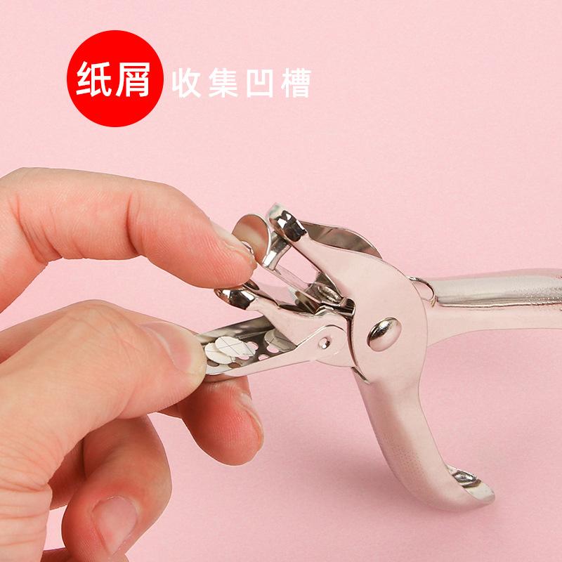Office Hand-Held Punching Machine Metal Puncher Student Stationery Manual A4 Paper Single Hole Loose-Leaf Hole Punch Wholesale details Picture