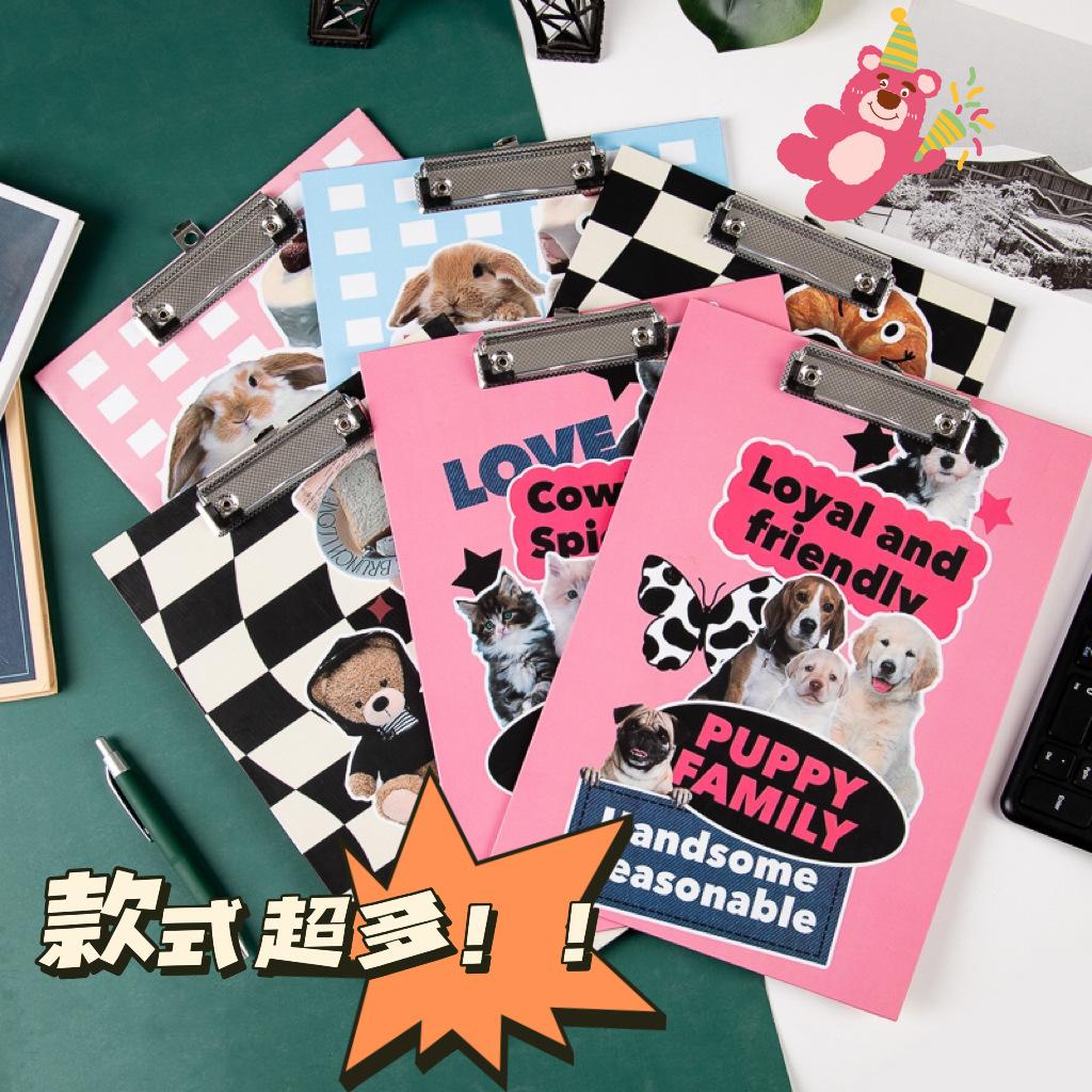 New Original American Style Plate Holder Retro A4 Paper Paper Paper Folder Thickened Cute Cartoon Writing Pad Cardboard Specification drawing