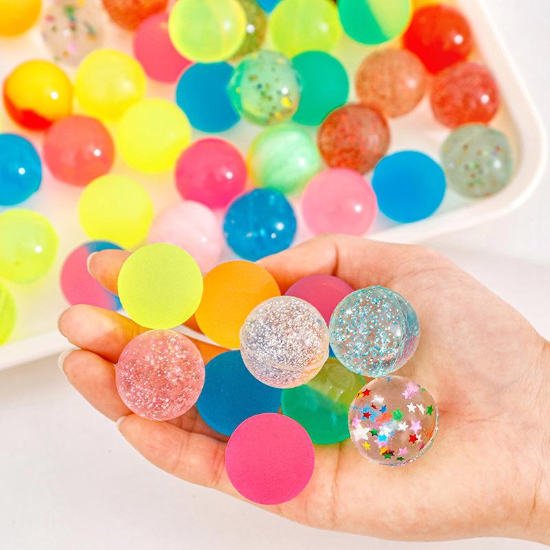 25mm colorful transparent elastic ball children's creative floating solid bouncing ball gashapon machine bouncy ball small gift details Picture