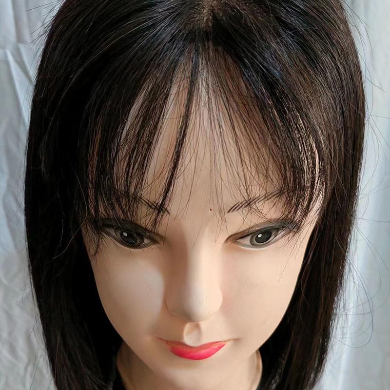 front lace human hair wig breathable comfortable modified hairstyle face shape human hair wig headgear