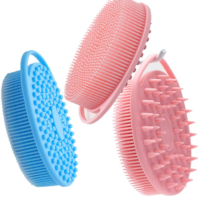 Silicone Double-Sided Bath Brush Ptinum Baby Bath Children's Sensory Integration Therapy Soft Tactile Brush Silicone Bath Brush