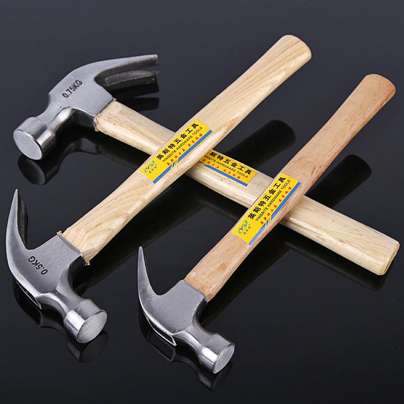 supply direct sales inster wooden-handle claw hammer claw hammer 0.25kg/0.5kg/0.75kg woodworking claw hammer details Picture