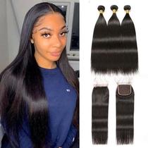 human wigs hair piece hair weft straight human hair bundleswith lace closure