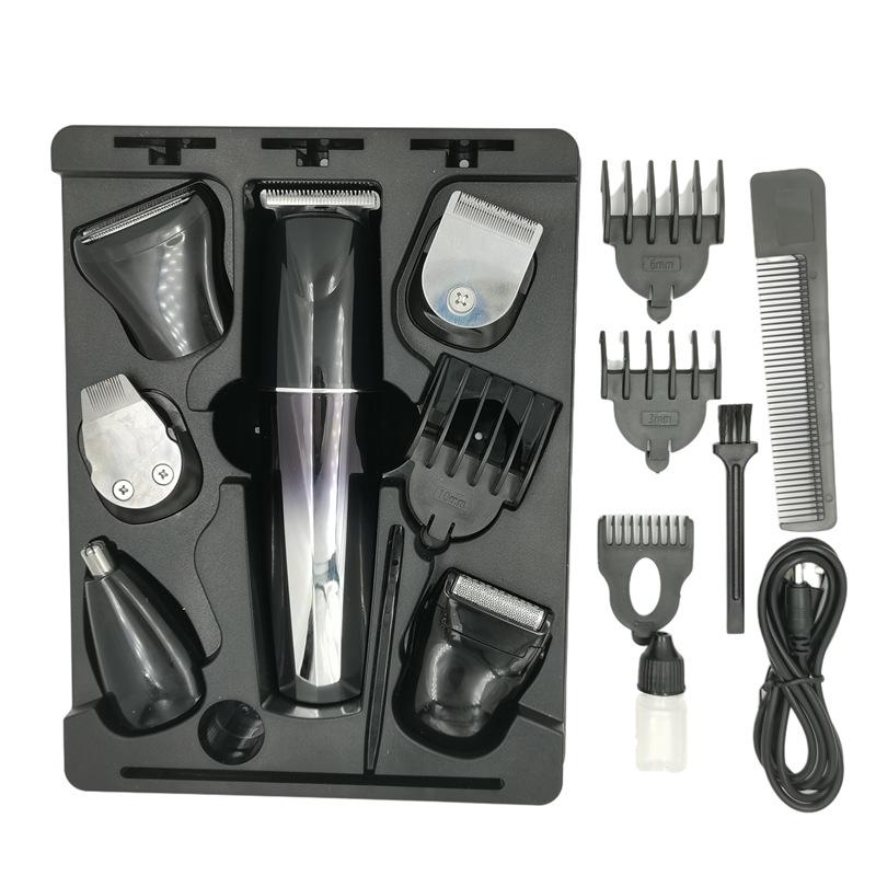 Cross-Border Special for Waer Men's Household Six-in-One Multi-Function Hair Clipper Shaver Nose Hair Trimmer Set Specification drawing