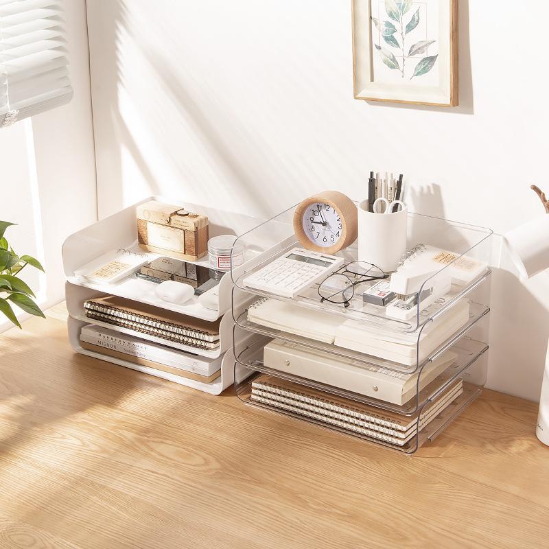 desktop storage box stationery sundries a4 paper voucher storage office desk file multi-layer storage rack full figure