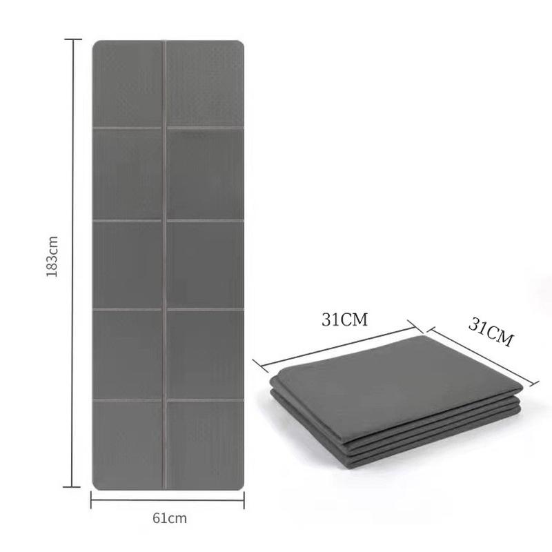 new tpe folding yoga mat monochrome sports dance skipping rope jianzi non-slip portable folding mat yoga mat full figure