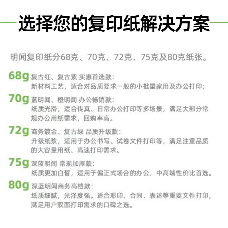 mingwen a4 paper printer copy paper 70 g80g single pack 500 sheets one pack office supplies a4 printer blank paper details Picture