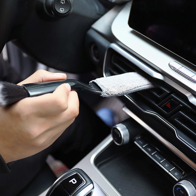 Car Air Conditioning Air Outlet Cleaning Brush Interior Cleaning Tools Car Dashboard Double Head Dusting Brush Soft Brush Specification drawing