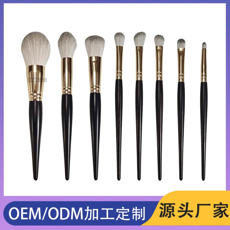 customized makeup gadget wooden handle repair powder brush 8 pcs brush suit beauty tools nylon soft brush