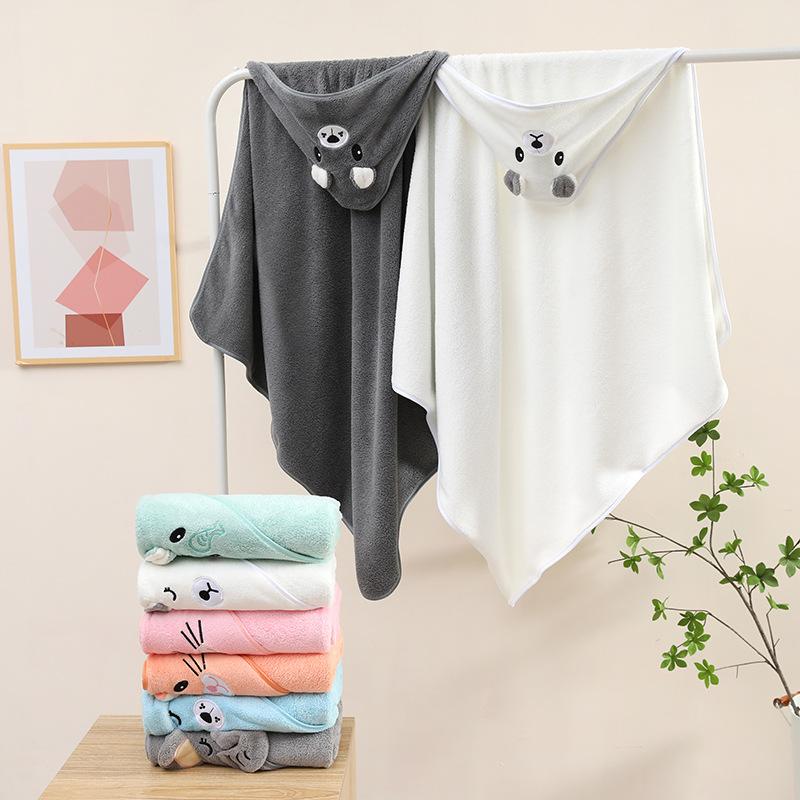 bath towel for children baby hooded cloak newborn baby bath quick-drying baby's blanket cloak baby hooded bathrobe