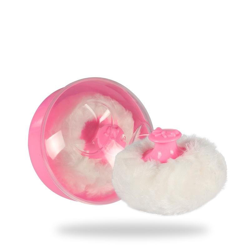 creative baby powder ball with box baby's talcum powder powder puff box cross-border plastic box powder puff maternal and child supplies wholesale