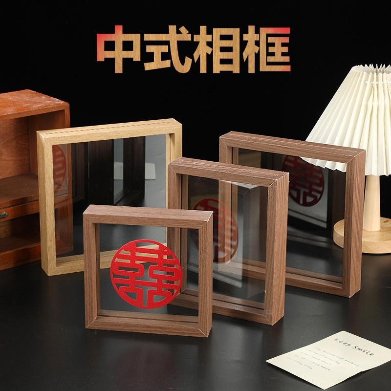 wire-wrap board wooden photo frame square a4 paper cut diy picture frame double-sided glass photo frame table setting hollow picture frame