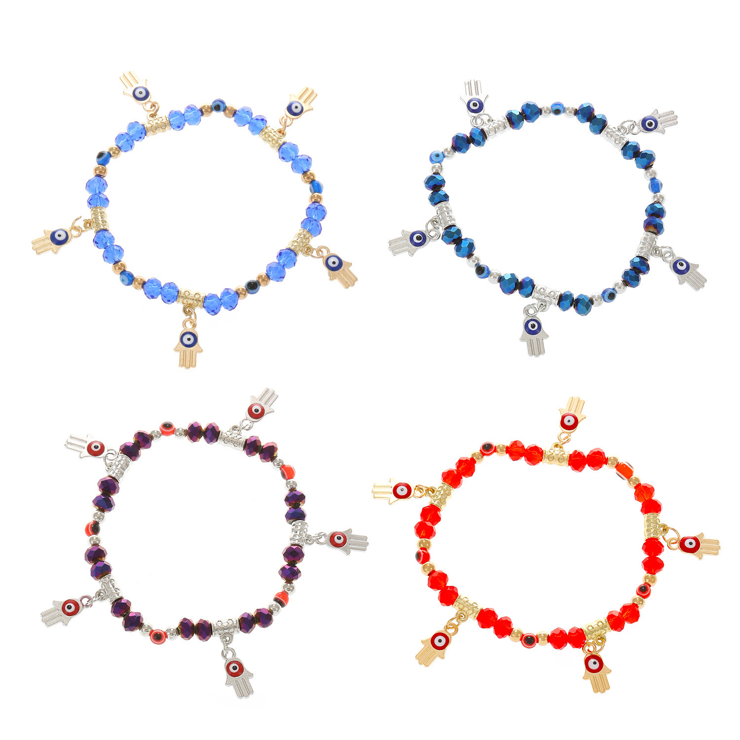 Amazon burst blue devil eye pulsera de perlas de resina colgante de palma de fátima pulsera de mano pulsera de joyería accesorios primavera pulsera de nicho turquía Item Picture