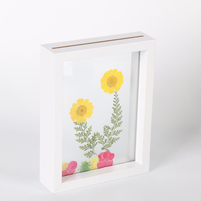 creative wooden double-sided transparent glass photo frame wholesale plant leaves specimen box a4 paper cut diy picture frame full figure